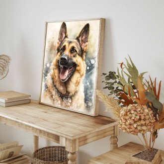 German Shepherd Dog watercolor